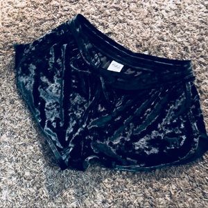 Victoria’s Secret Black Crushed Velvet Shorts